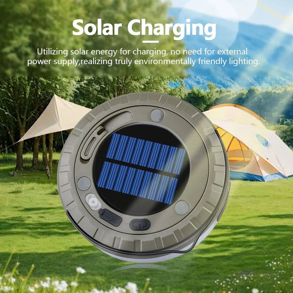 Solar Powered Outdoor Camping Lantern 10m LED Strip IPX4 Waterproof Tent Light